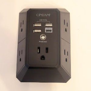 USB Wall Charger, Surge Protector. Qinlianf 5 Outlet Extender with 4 USB Charger
